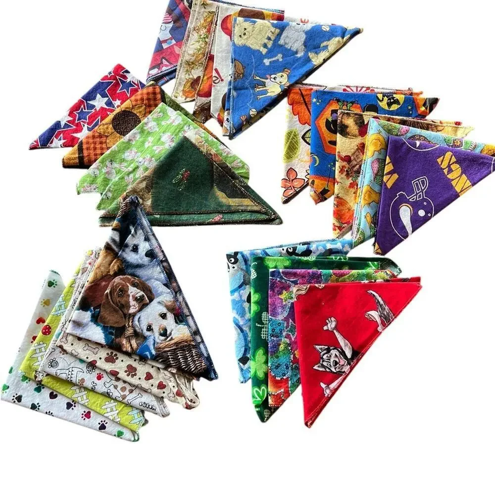 Dog Bandannas Multicolors & Holiday Themes.  (lot of 22)